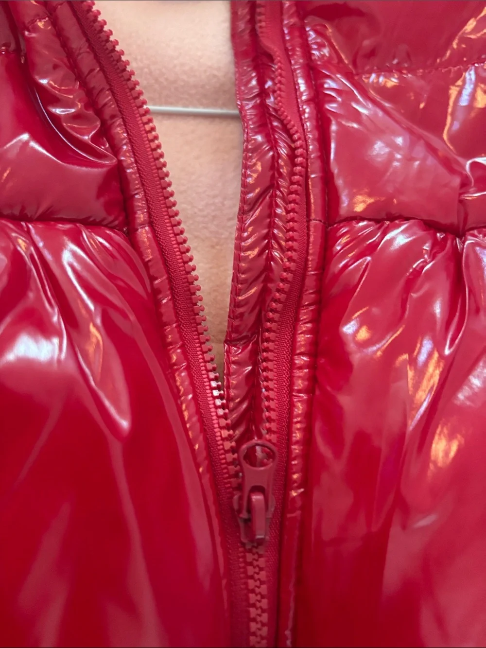 NWOT First Impressions Shiny Red Hooded Puffer Coat